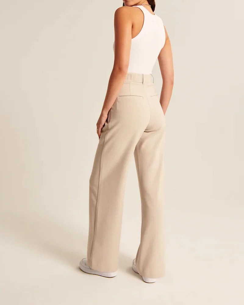 High Waist Tailored Wide Leg Pants